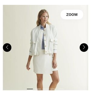 A. Putnam Womens Ada Reversible Bomber Jacket Cream